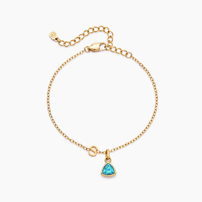 Geburtsstein-Initial-Charm-Armband