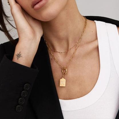 Kette mit Initiale-Anhänger Pavé