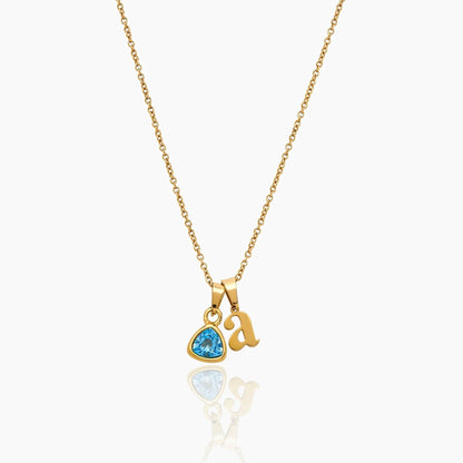 By Heart Kette mit Initiale & Geburtsstein