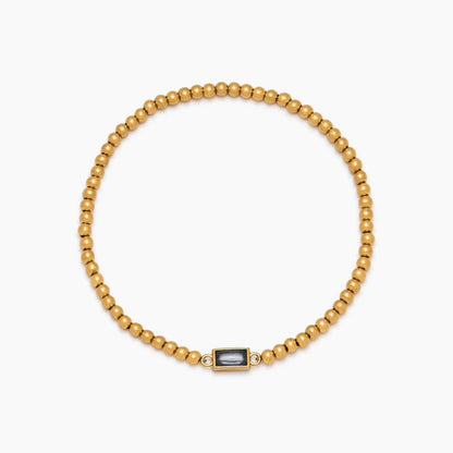 Goldenes Perlenarmband mit Geburtsstein