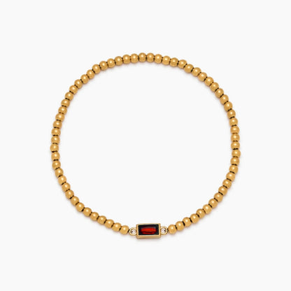 Goldenes Perlenarmband mit Geburtsstein