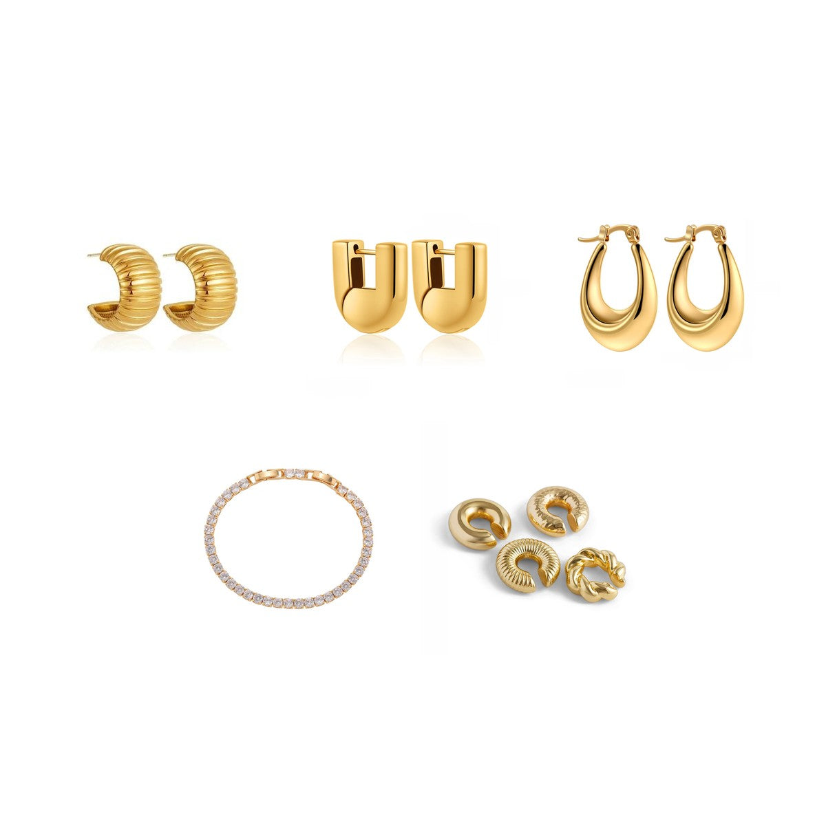 Gold Everyday Edit — 5-teiliges Schmuckset