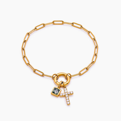 Büroklammer-Kreuz-Charm-Armband