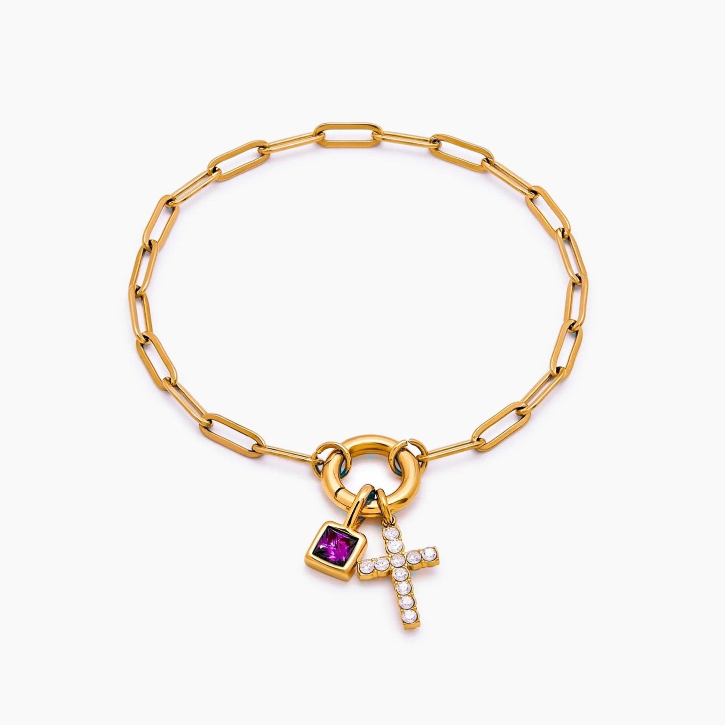 Büroklammer-Kreuz-Charm-Armband