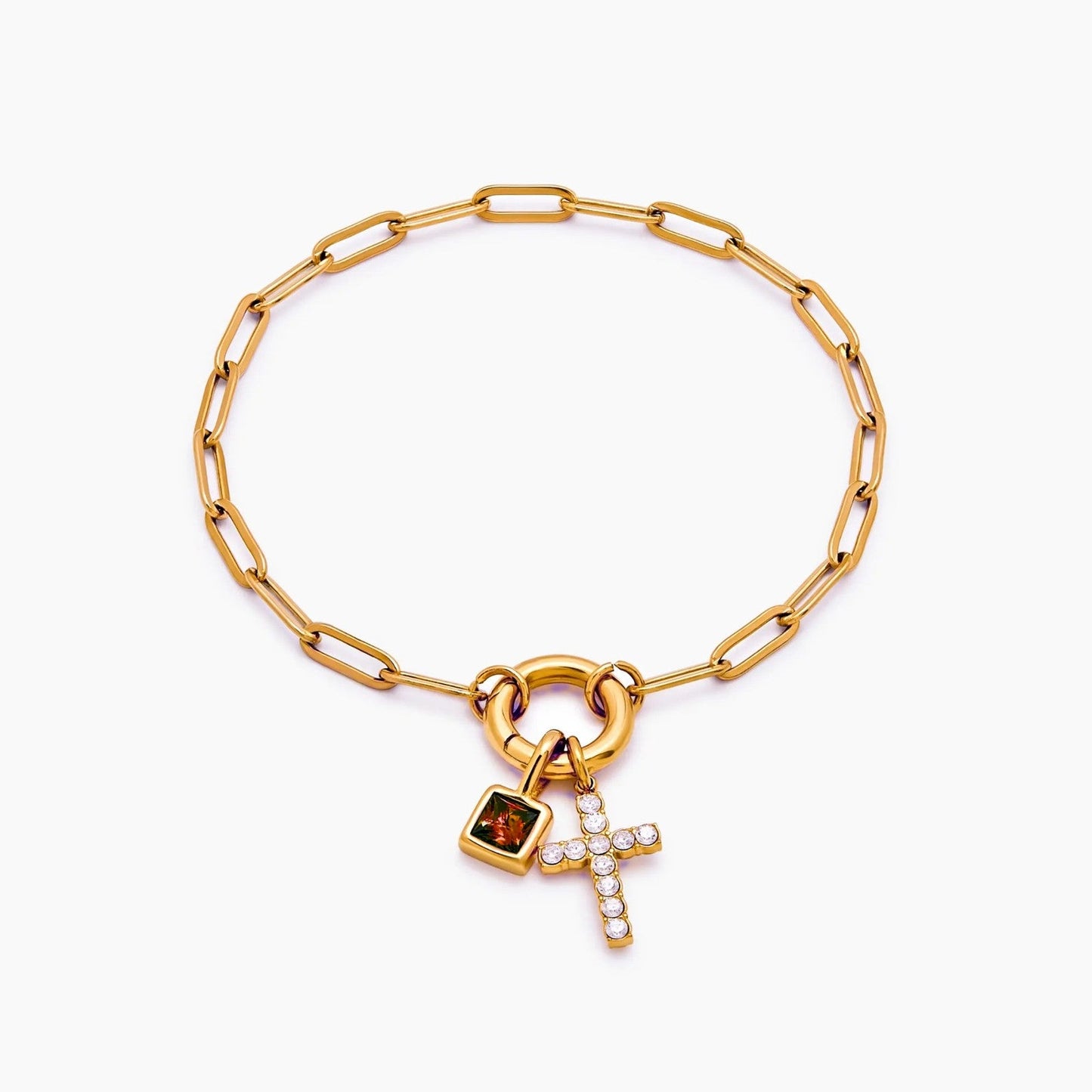Büroklammer-Kreuz-Charm-Armband