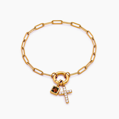 Büroklammer-Kreuz-Charm-Armband