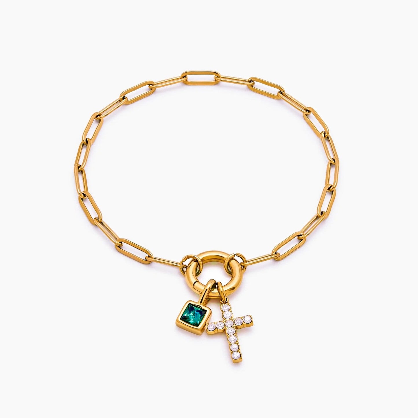 Büroklammer-Kreuz-Charm-Armband