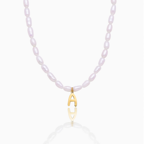 Statement-Perlenkette mit Initiale