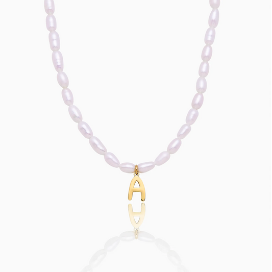 Statement-Perlenkette mit Initiale