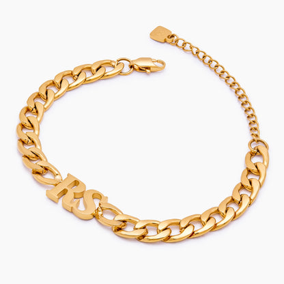 Panzerkette-Armband mit Initiale