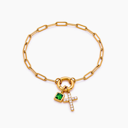Büroklammer-Kreuz-Charm-Armband