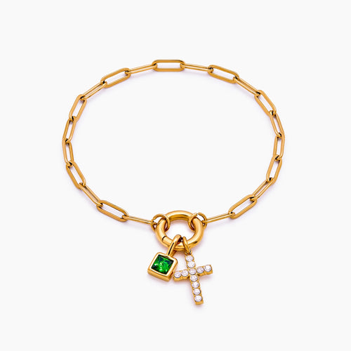 Büroklammer-Kreuz-Charm-Armband