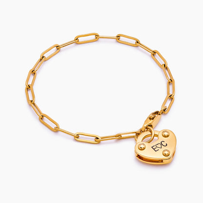 Herzschloss-Initial-Armband