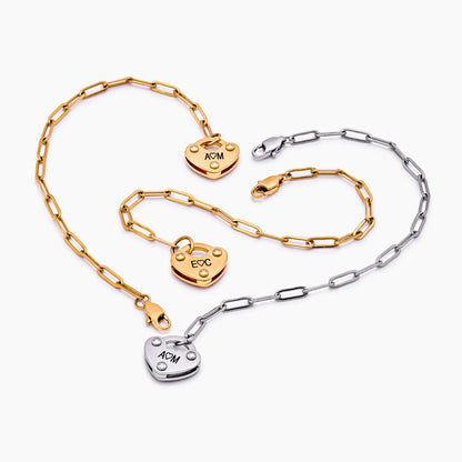 Herzschloss-Initial-Armband