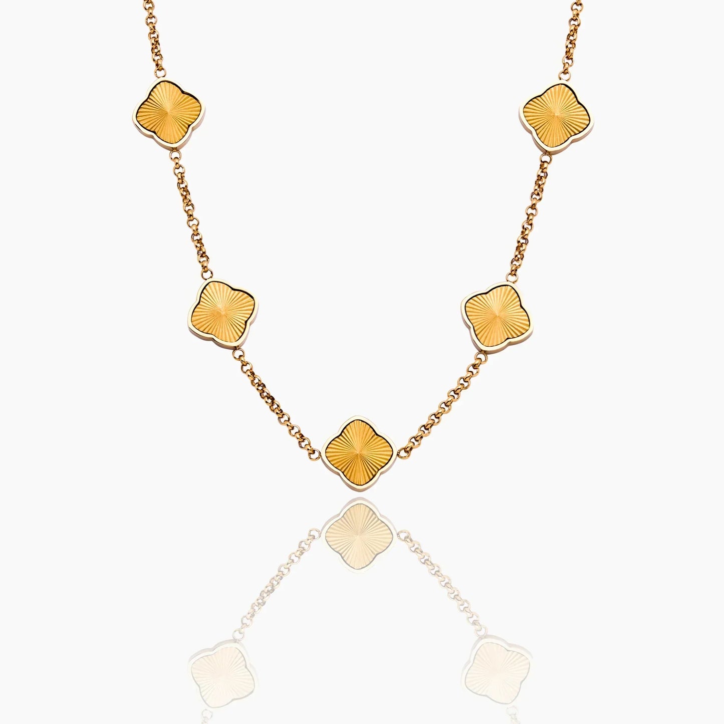 Sunburst Kleeblatt Halskette