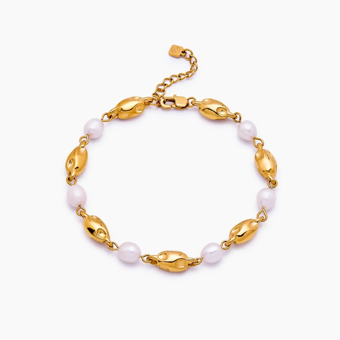 Süßwasserperlen-Armband mit geschmolzenem Gold
