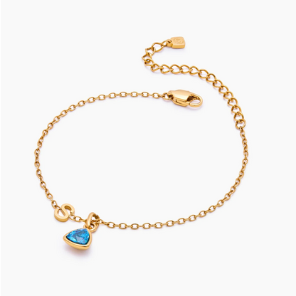 Geburtsstein-Initial-Charm-Armband
