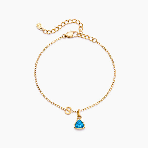 Geburtsstein-Initial-Charm-Armband
