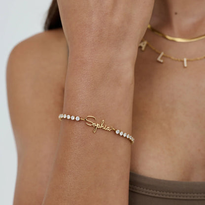 Signature Tennisarmband mit Namen